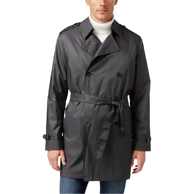 Men's stylish utility jackets-Kenneth Cole Mens Ridge Microdot Raincoat