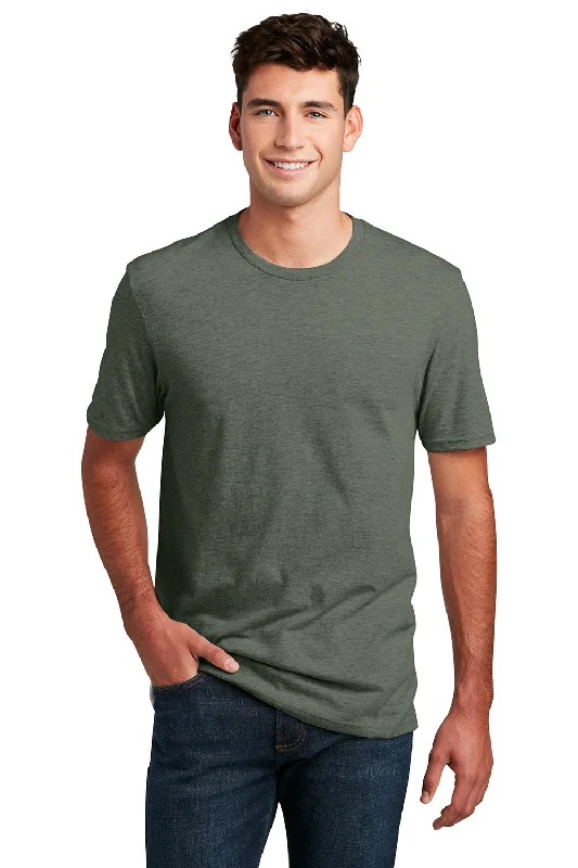 Men's short-sleeve sleek neutral-casual-bold-neon-blue top-District Mens Perfect Blend Short Sleeve Crewneck T-Shirt - Heather Olive Green