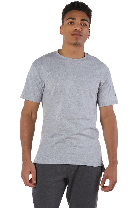 Men's short-sleeve rugged urban-chill-stone shirt-Champion Mens Short Sleeve Crewneck T-Shirt - Light Steel Grey