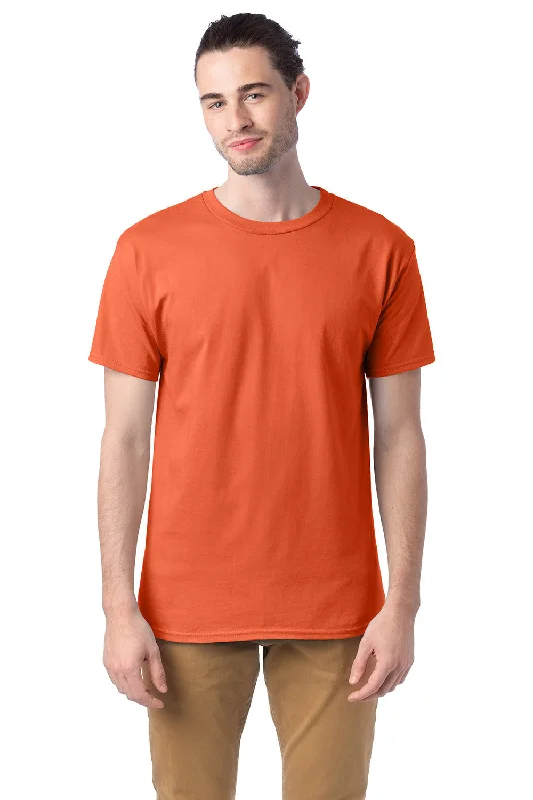 Men's short-sleeve rugged brick tee-Hanes Mens ComfortSoft Short Sleeve Crewneck T-Shirt - Texas Orange