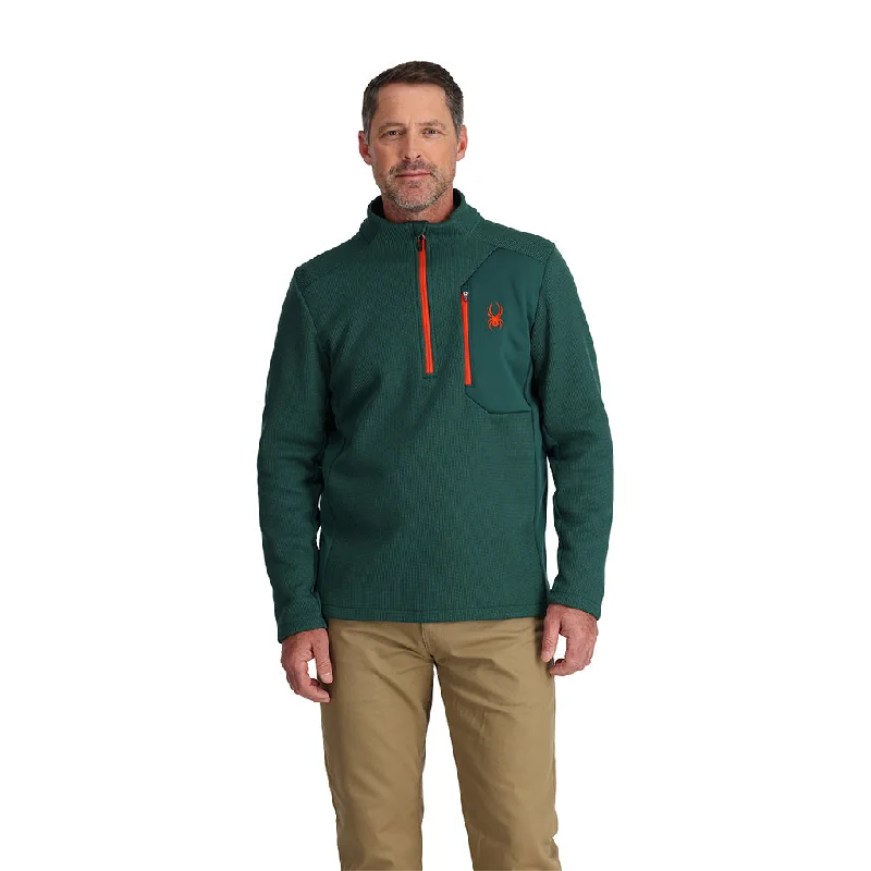 Men's durable aviator jackets-Mens Bandit Half Zip - Cypress Green