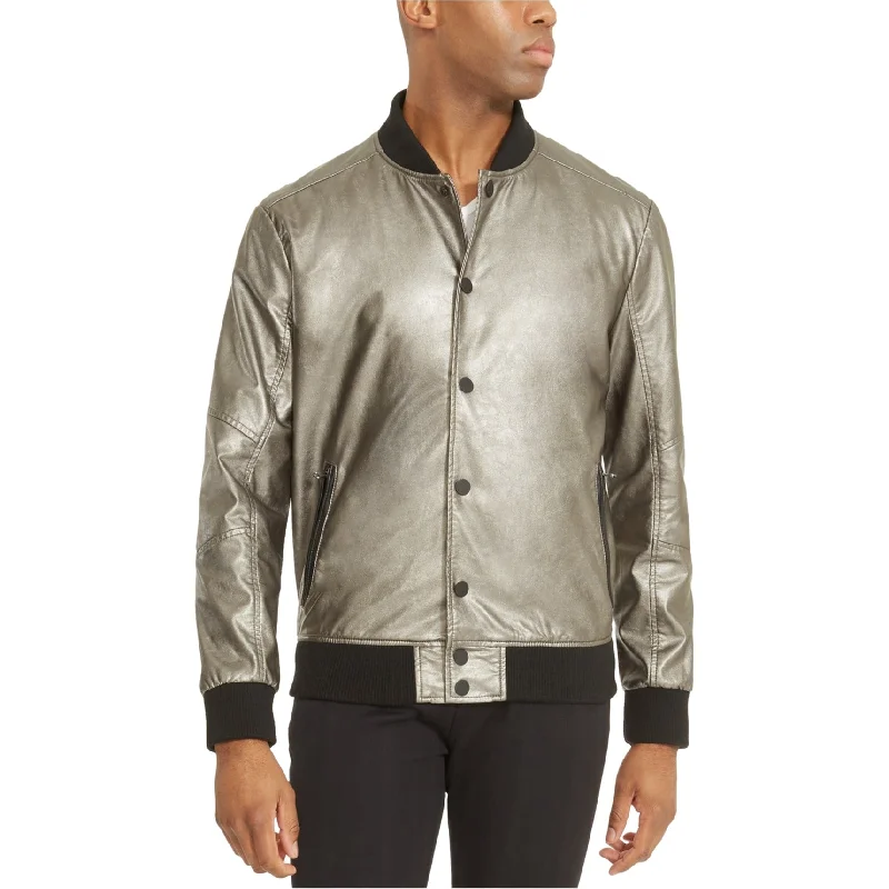 Men's tailored business jackets-Kenneth Cole Mens Metallic Bomber Jacket