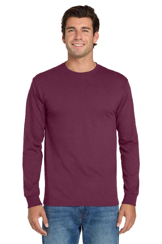 Men's short-sleeve casual bold-rich-after-hours tee-Jerzees Mens Dri-Power Moisture Wicking Long Sleeve Crewneck T-Shirt - Maroon