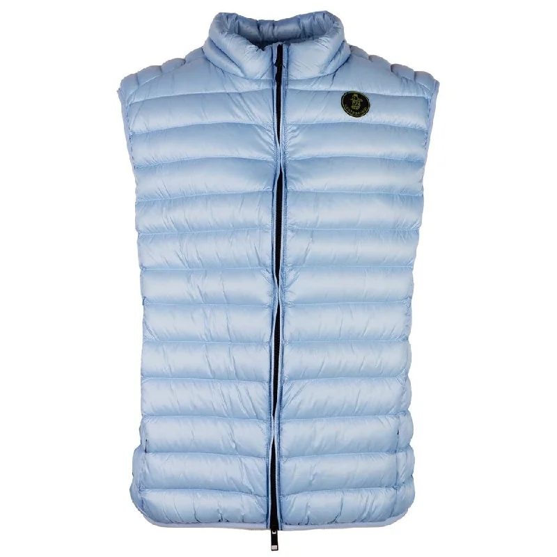 Men's casual down jackets-Centogrammi Light Blue Nylon Men Men's Vest