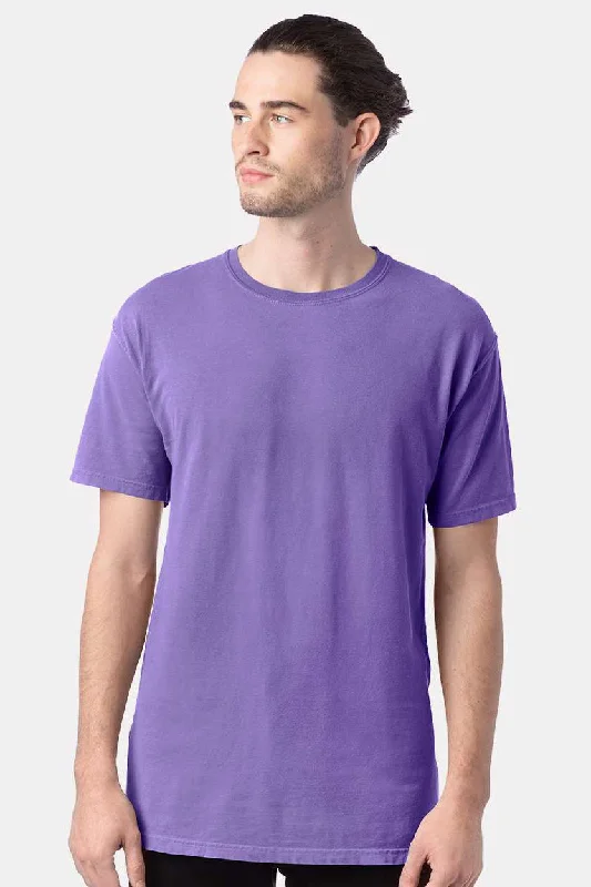 Men's short-sleeve urban chill-stone top-ComfortWash By Hanes Mens Short Sleeve Crewneck T-Shirt - Lavender Purple