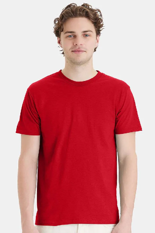 Men's short-sleeve urban yachting shirt-Hanes Mens Nano-T Short Sleeve Crewneck T-Shirt - Athletic Red