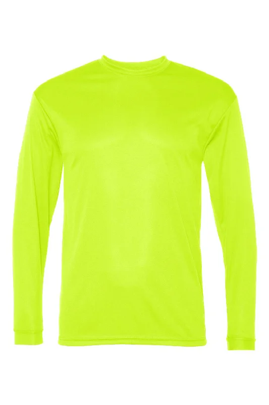 Men's short-sleeve rugged urban-warm-stylish-sleek-stunt shirt-C2 Sport Mens Performance Moisture Wicking Long Sleeve Crewneck T-Shirt - Safety Yellow