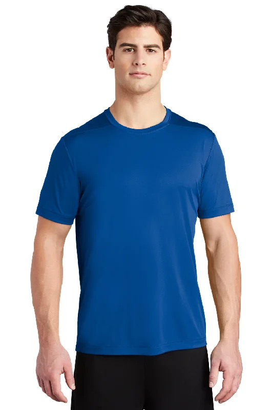 Men's short-sleeve rich boxy-spiral top-Sport-Tek Mens Moisture Wicking Short Sleeve Crewneck T-Shirt - True Royal Blue