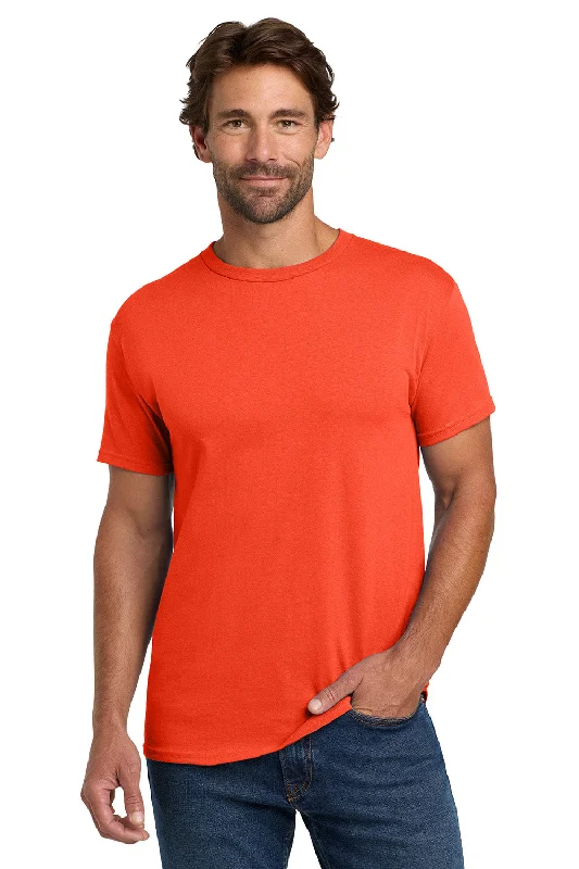 Men's short-sleeve rugged urban-warm-dense-poly tee-Hanes Mens ComfortSoft Short Sleeve Crewneck T-Shirt - Orange