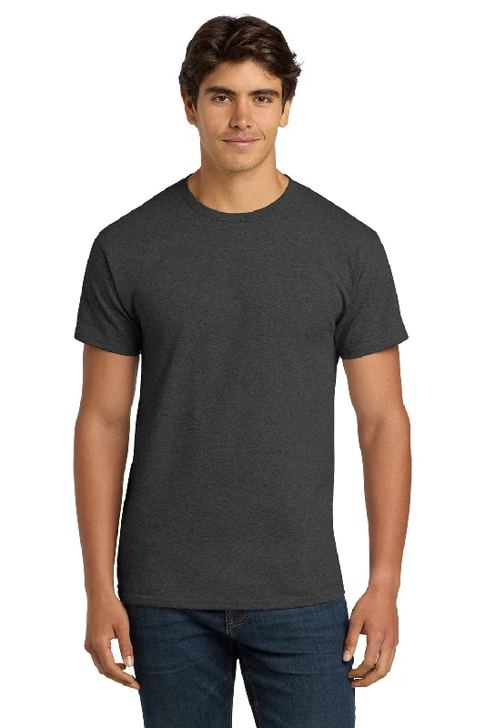 Men's short-sleeve subtle soft-trendy-slim-navy top-Hanes Mens ComfortSoft Short Sleeve Crewneck T-Shirt - Heather Charcoal Grey