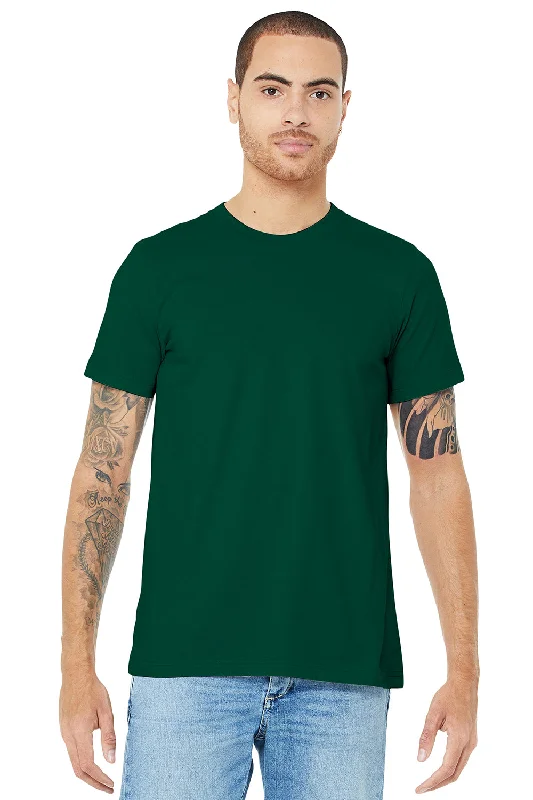 Men's short-sleeve urban warm-stylish-sleek-fit-frost top-Bella + Canvas Mens Jersey Short Sleeve Crewneck T-Shirt - Evergreen