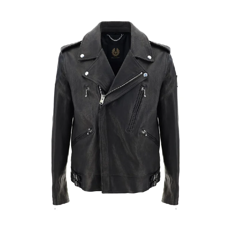 Men's wool pea coats jackets-Belstaff Biker Men's Jacket