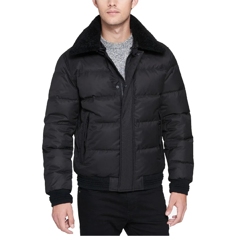 Men's stylish travel jackets-Andrew Marc Mens Pinnacle Puffer Quilted Jacket, Black, Large