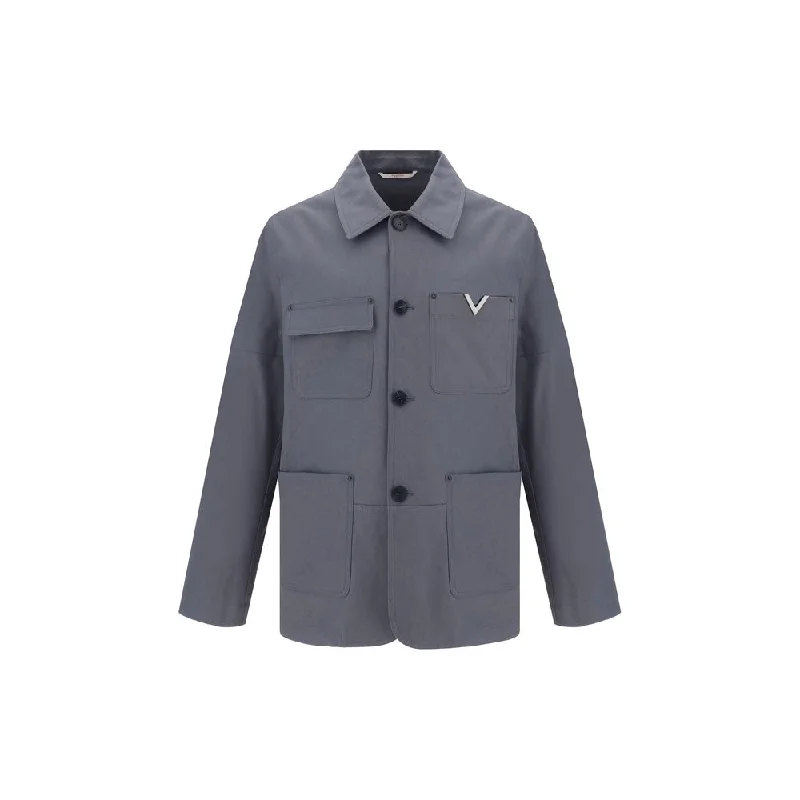 Men's black trench jackets-Valentino Pap Caban Men's Jacket