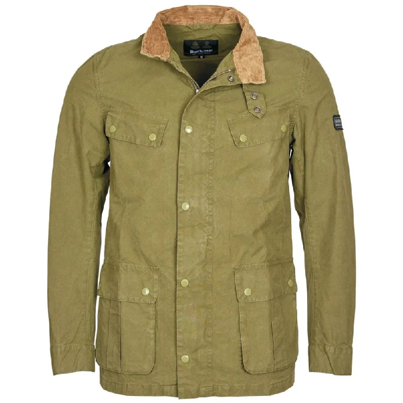 Men's olive parka jackets-Barbour International  Cotton Men's Jacket