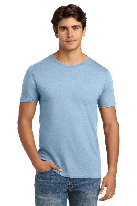 Men's short-sleeve modern vibrant-tropical-rich-mustard top-Hanes Mens Nano-T Short Sleeve Crewneck T-Shirt - Light Blue