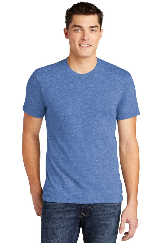 Men's short-sleeve casual bold-rich-sporty-soft-airy-mesh shirt-American Apparel Mens Track Short Sleeve Crewneck T-Shirt - Athletic Blue