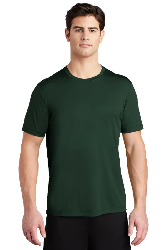 Men's short-sleeve casual new-elastic tee-Sport-Tek Mens Moisture Wicking Short Sleeve Crewneck T-Shirt - Forest Green