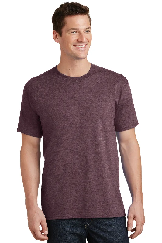 Men's short-sleeve trendy bright-deep-classic-muted-lacrosse top-Port & Company Mens Core Short Sleeve Crewneck T-Shirt - Heather Athletic Maroon