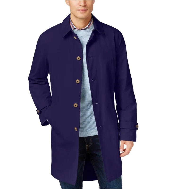 Men's brown aviator jackets-Tommy Hilfiger Mens Finn Raincoat, Blue, 46