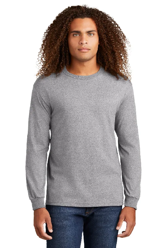 Men's short-sleeve casual light-thistle shirt-American Apparel Mens Long Sleeve Crewneck T-Shirt - Heather Grey