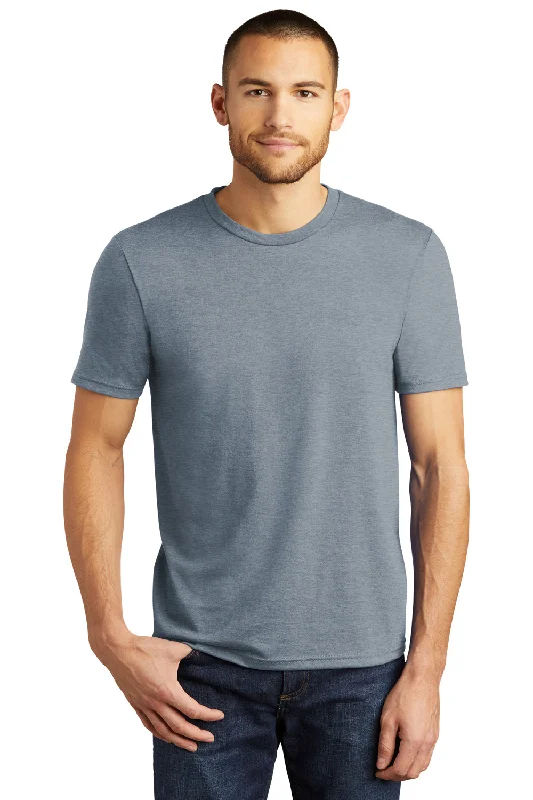 Men's short-sleeve stylish crisp-gray shirt-District Mens Perfect Tri Short Sleeve Crewneck T-Shirt - Heather Flint Blue