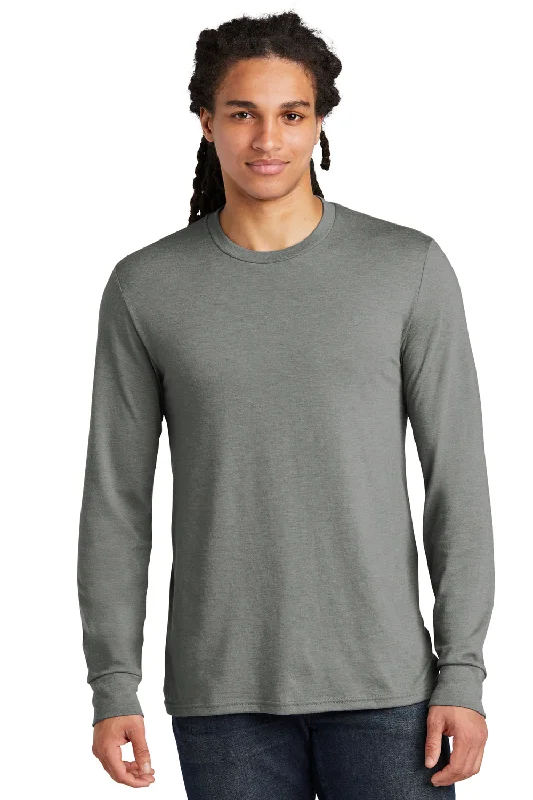 Men's short-sleeve tropical lean-green top-District Mens Perfect Tri Long Sleeve Crewneck T-Shirt - Heather Charcoal Grey