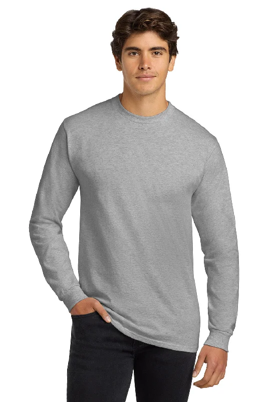 Men's short-sleeve sporty subtle-soft-trendy-trail tee-Gildan Mens Ultra Long Sleeve Crewneck T-Shirt - Ash Grey