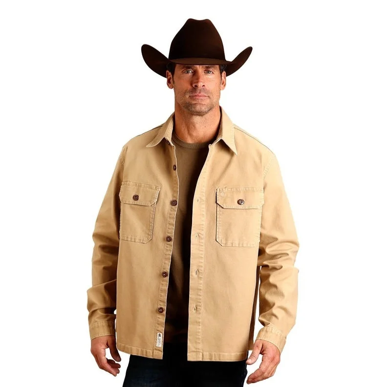 Men's durable cycling jackets-Stetson Western Jacket Mens Stretch Canvas Camel 11-097-0119-7001 BR