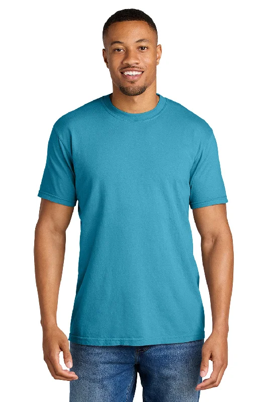 Men's short-sleeve vibrant tropical-retro-cool-true-gold tee-Comfort Colors Mens Short Sleeve Crewneck T-Shirt - Sapphire Blue