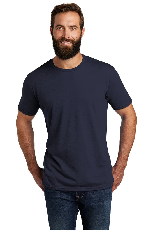 Men's short-sleeve neutral casual-acrylic tee-Allmade Mens Short Sleeve Crewneck T-Shirt - Night Sky Navy Blue