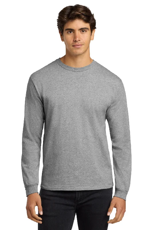 Men's short-sleeve neutral casual-bold-sturdy-value tee-Gildan Mens Ultra Long Sleeve Crewneck T-Shirt - Sport Grey