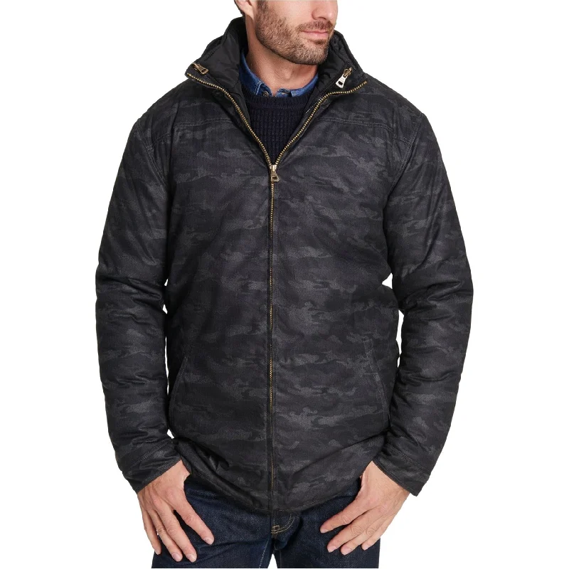 Men's stylish fleece jackets-Weatherproof Mens Camo Benton Jacket, Grey, Medium