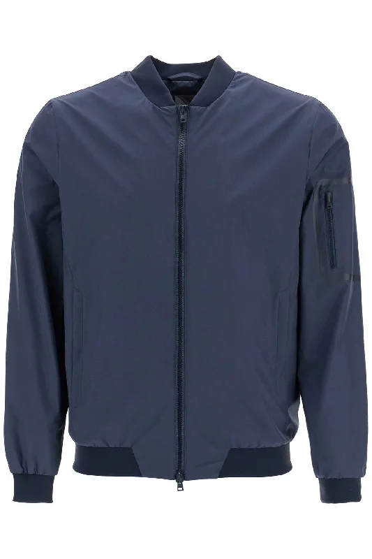 Men's performance sports jackets-Herno Men's Bomber In Poliestere blue Scuro Con Gore Windstopper Impermeabile