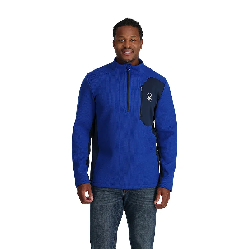 Men's lightweight hiking jackets-Mens Bandit Half Zip - Electric Blue