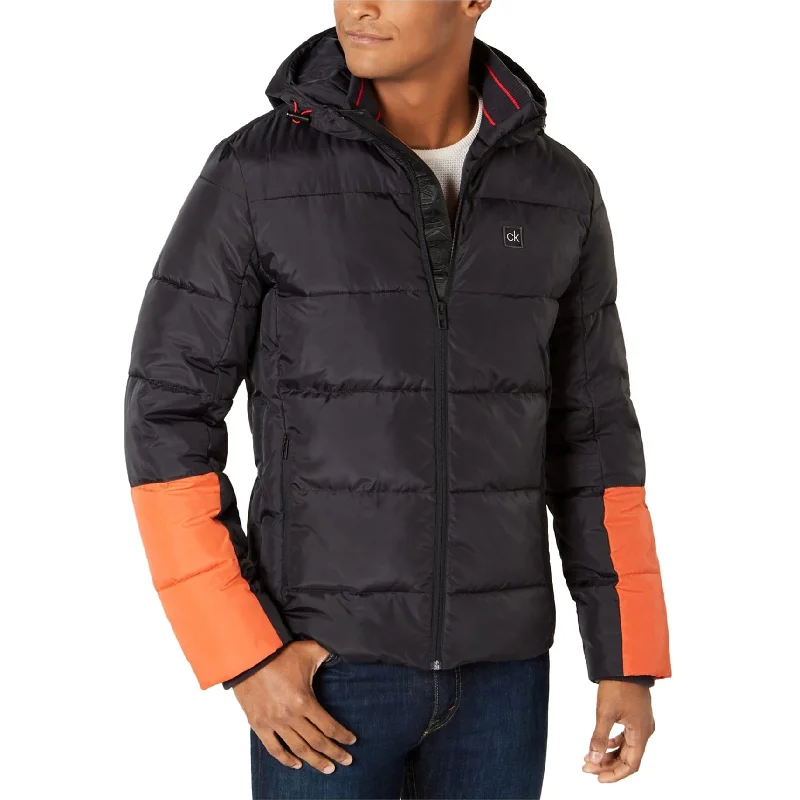 Men's insulated parka jackets-Calvin Klein Mens Altheisure Gift Puffer Jacket, Black, XX-Large