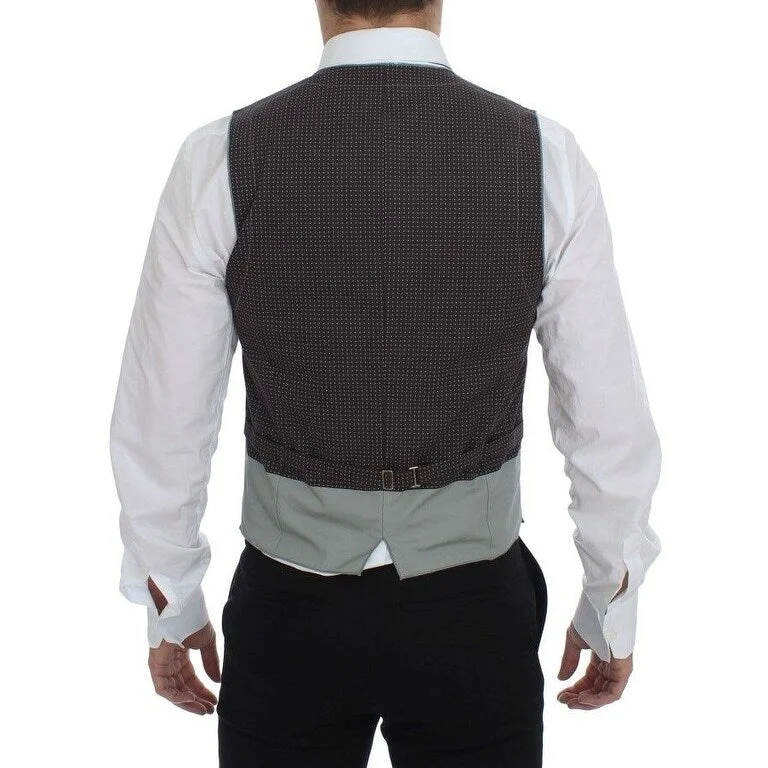 Men's affordable down jackets-Dolce & Gabbana Elegant Gray Cotton Dress Men's Vest