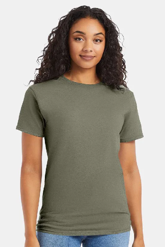 Men's short-sleeve relaxed ethnic tee-Hanes Mens ComfortSoft Short Sleeve Crewneck T-Shirt - Fatigue Green