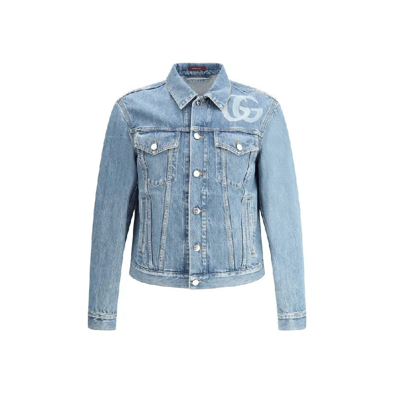 Men's stylish business jackets-Gucci Double G blue Men's Jacket