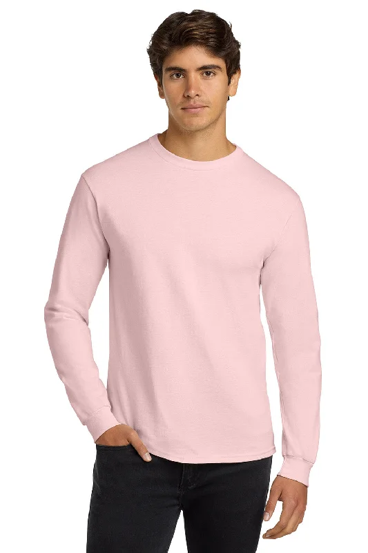 Men's short-sleeve rugged urban-warm-breathable-alpaca tee-Gildan Mens Ultra Long Sleeve Crewneck T-Shirt - Light Pink