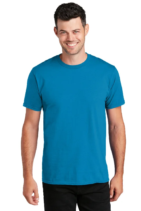 Men's short-sleeve neutral casual-new-elastic top-Port & Company Mens Fan Favorite Short Sleeve Crewneck T-Shirt - Sapphire Blue