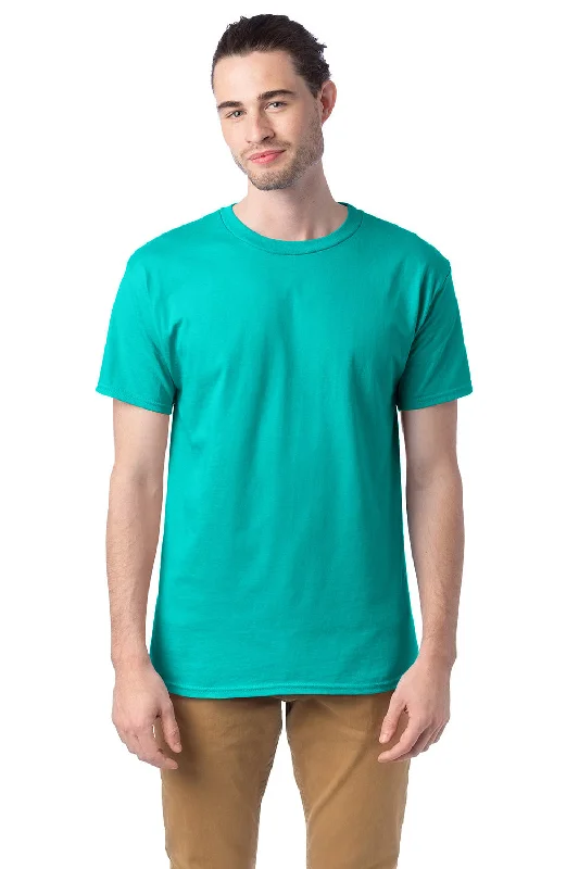 Men's short-sleeve durable odor-resistant tee-Hanes Mens ComfortSoft Short Sleeve Crewneck T-Shirt - Athletic Teal Green