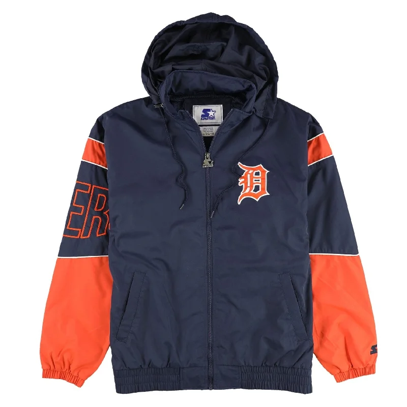 Men's luxury evening jackets-STARTER Mens Detroit Tigers Jacket, Blue, Large