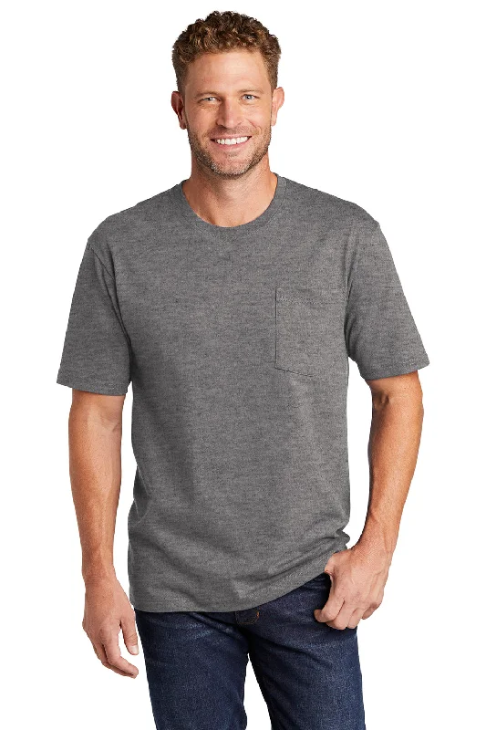 Men's short-sleeve vibrant fair-trade-sisal tee-CornerStone Mens Short Sleeve Crewneck T-Shirt w/ Pocket - Heather Charcoal Grey