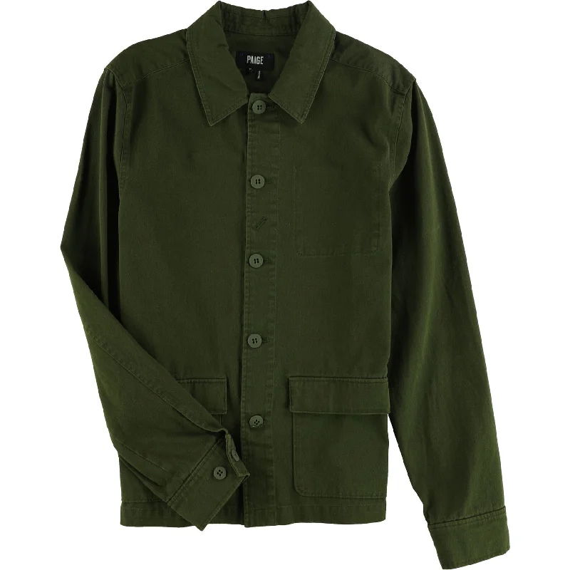 Men's durable utility jackets-Paige Mens Dalton Shirt Jacket, Green, Small