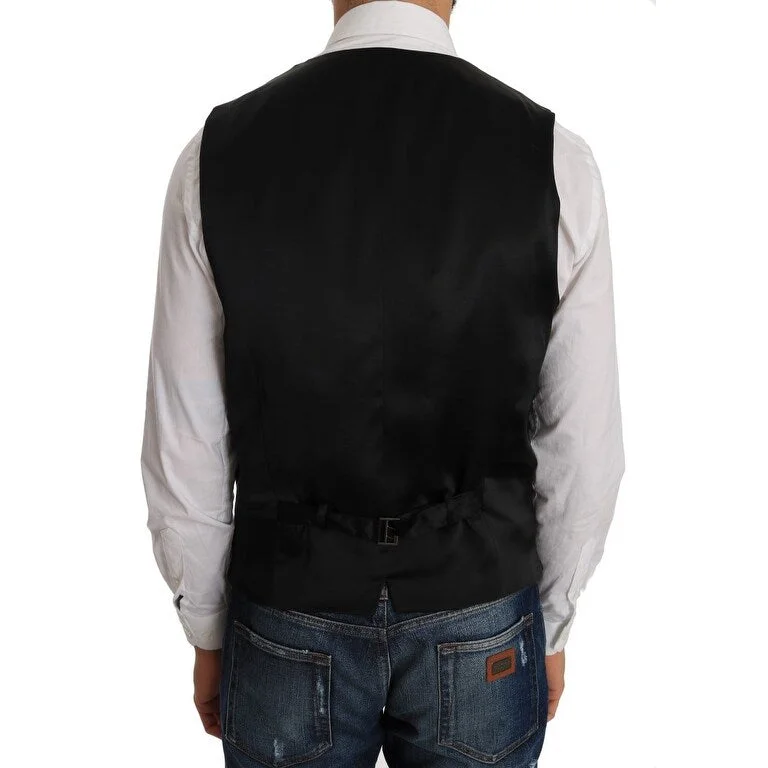 Men's tailored evening jackets-Dolce & Gabbana Elegant Gray Torrero Pattern Formal Men's Vest