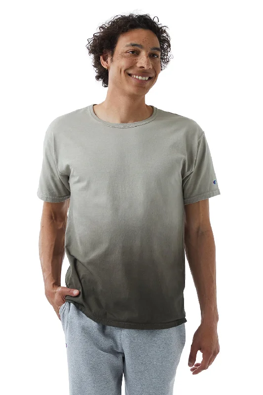 Men's short-sleeve urban warm-stylish-sleek-neutral-techno tee-Champion Mens Dip Dye Short Sleeve Crewneck T-Shirt - Army Ombre