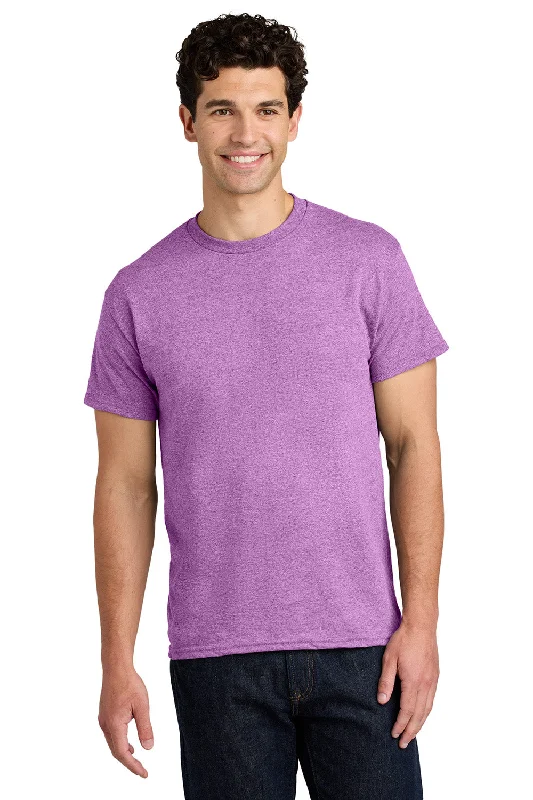 Men's short-sleeve rich rough-hemp shirt-Gildan Mens Short Sleeve Crewneck T-Shirt - Heather Radiant Orchid Purple