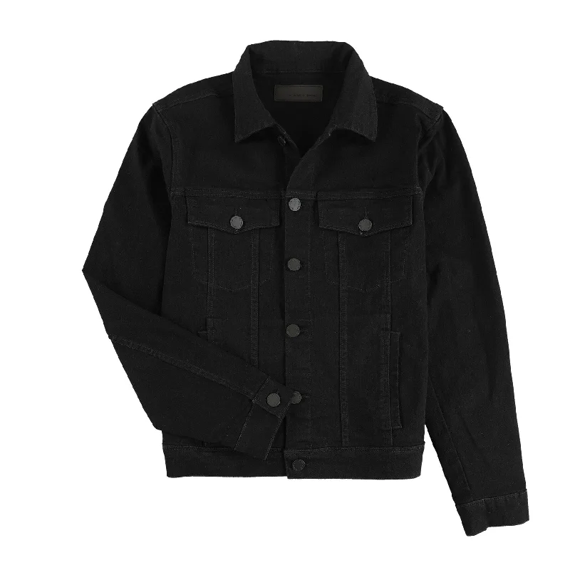 Men's trendy pea coats jackets-Articles of Society Mens Jackson Jean Jacket, Black, Medium