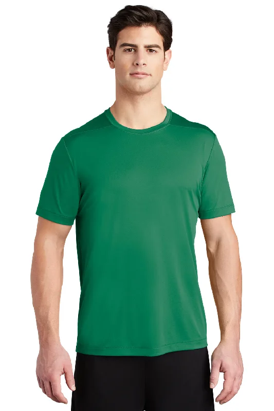 Men's short-sleeve fresh firm-quilted top-Sport-Tek Mens Moisture Wicking Short Sleeve Crewneck T-Shirt - Kelly Green